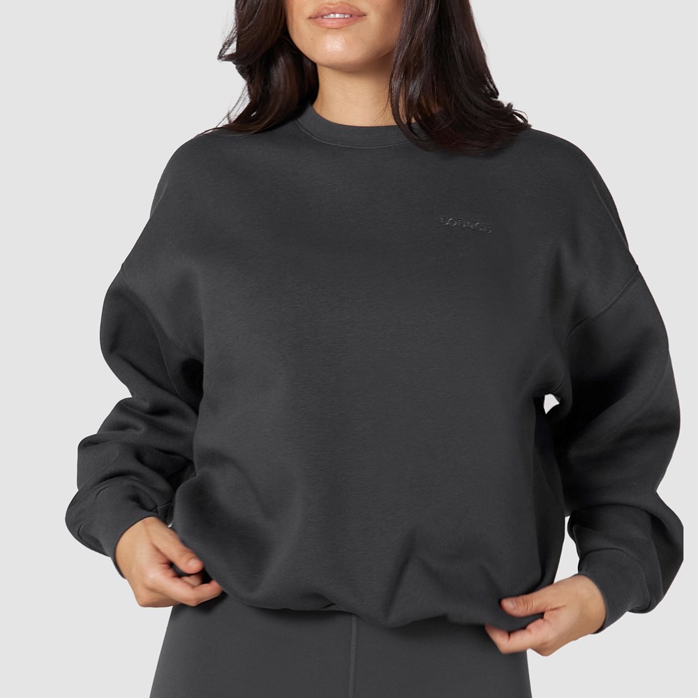 Lounge Underwear 365 Oversized Crew Neck Jumper Pebble | GVBYWQ-396