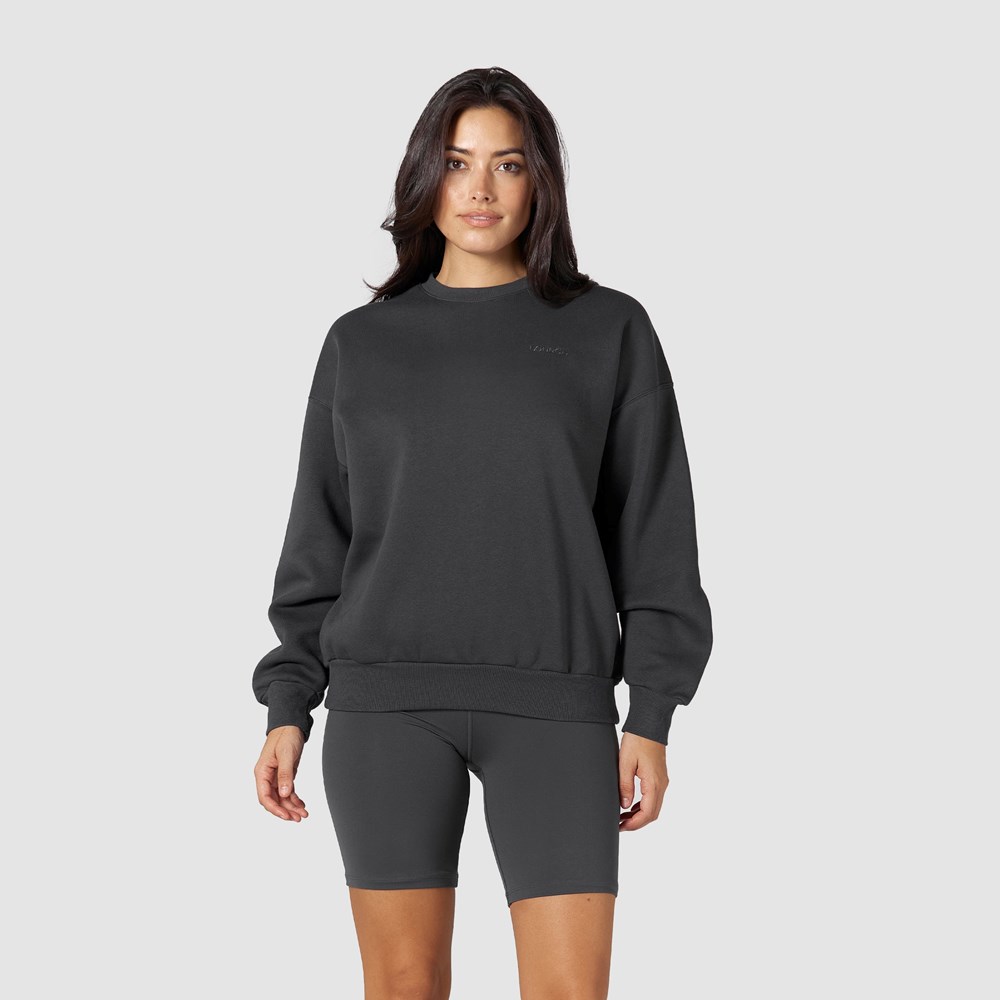 Lounge Underwear 365 Oversized Crew Neck Jumper Pebble | GVBYWQ-396