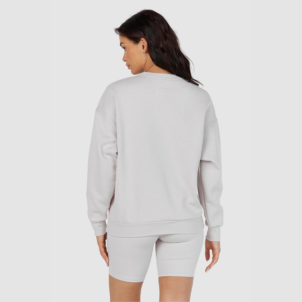 Lounge Underwear 365 Oversized Crew Neck Jumper Stone | RCOKIQ-084