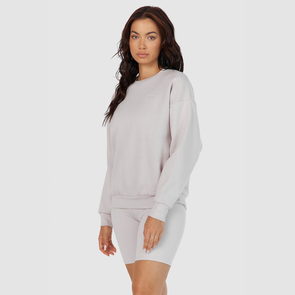 Lounge Underwear 365 Oversized Crew Neck Jumper Stone | RCOKIQ-084