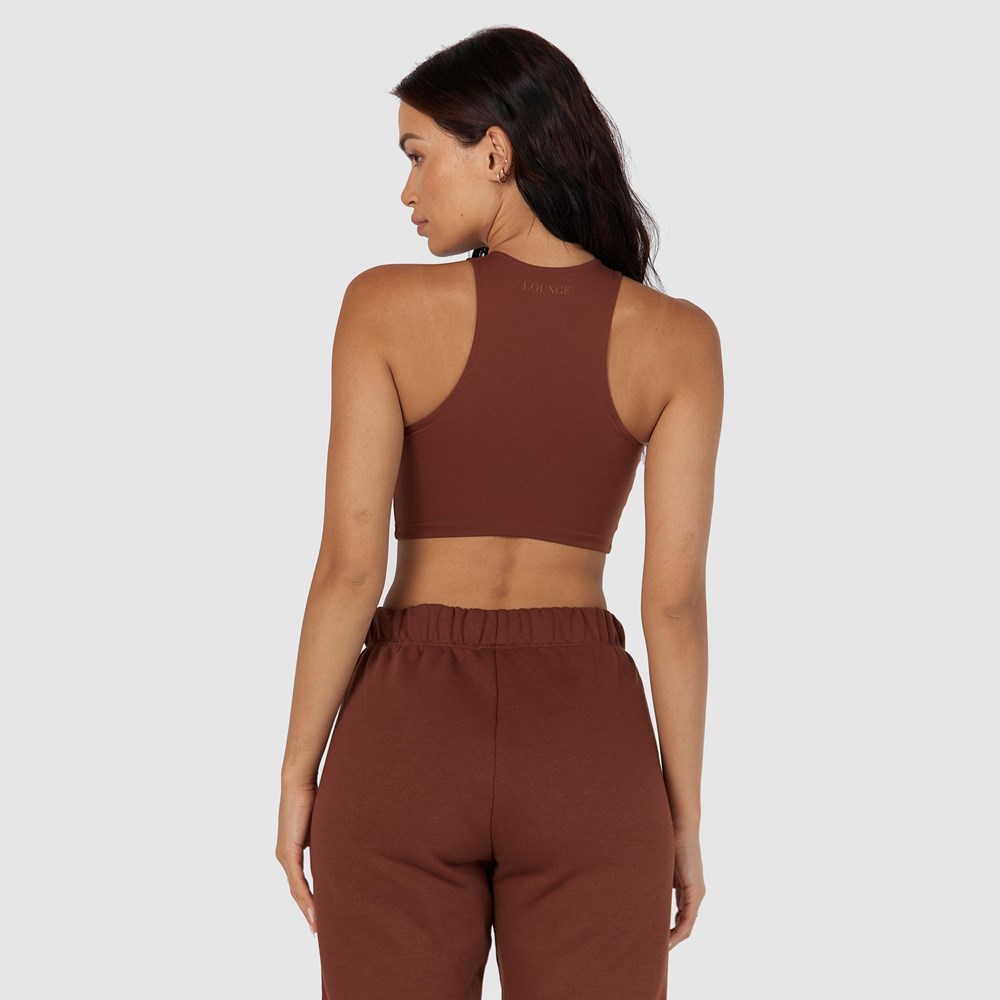 Lounge Underwear 365 Second Skin Racerback Top Chocolat | PGNZOA-581