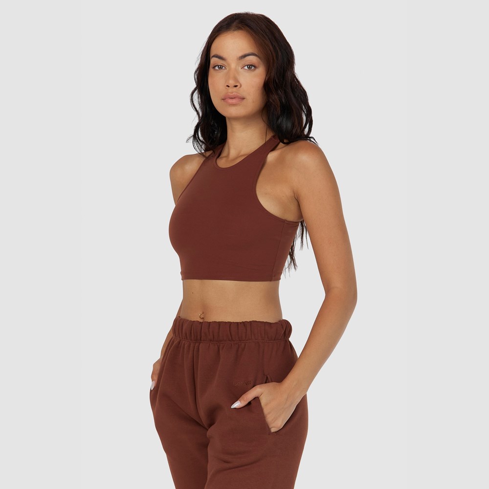 Lounge Underwear 365 Second Skin Racerback Top Chocolat | PGNZOA-581