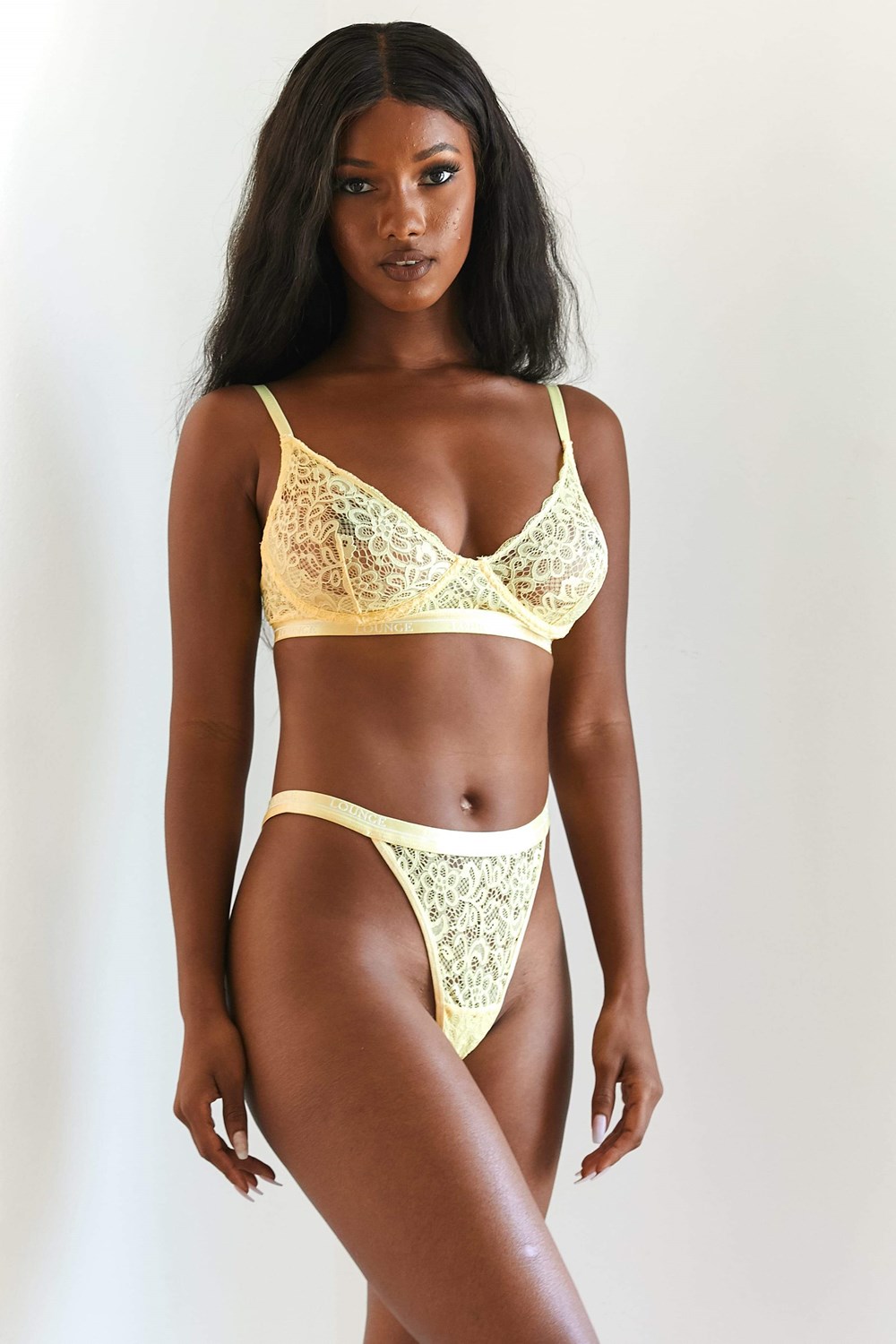 Lounge Underwear Balcony Bra & Lanières Set Citron | FIBNHE-847