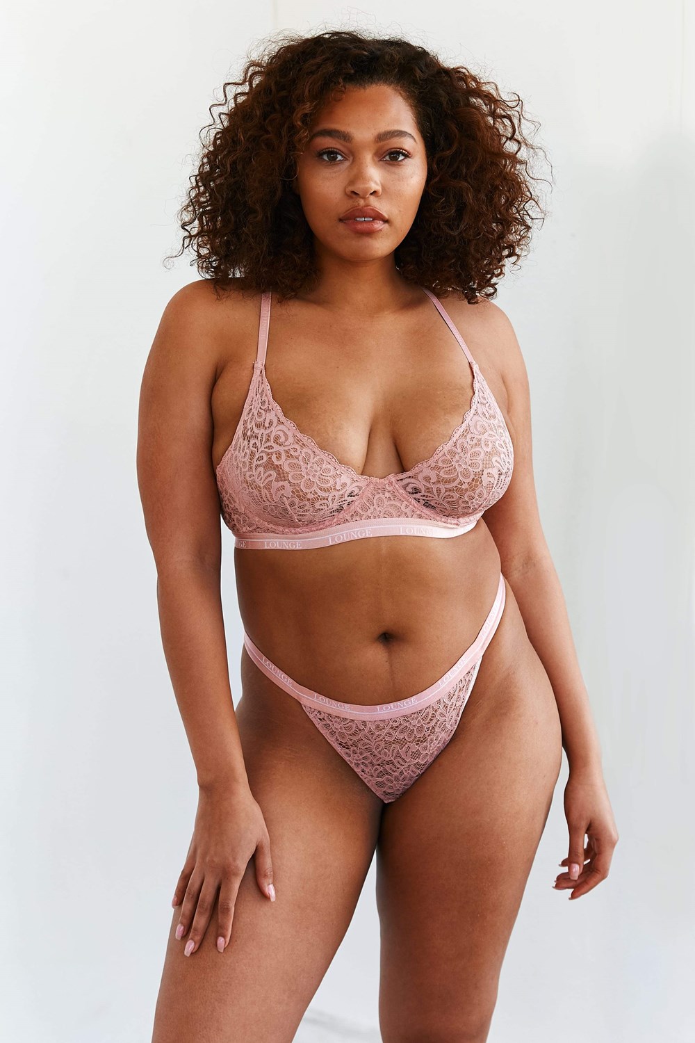 Lounge Underwear Balcony Bra & Lanières Set Rose | TJEZNW-170