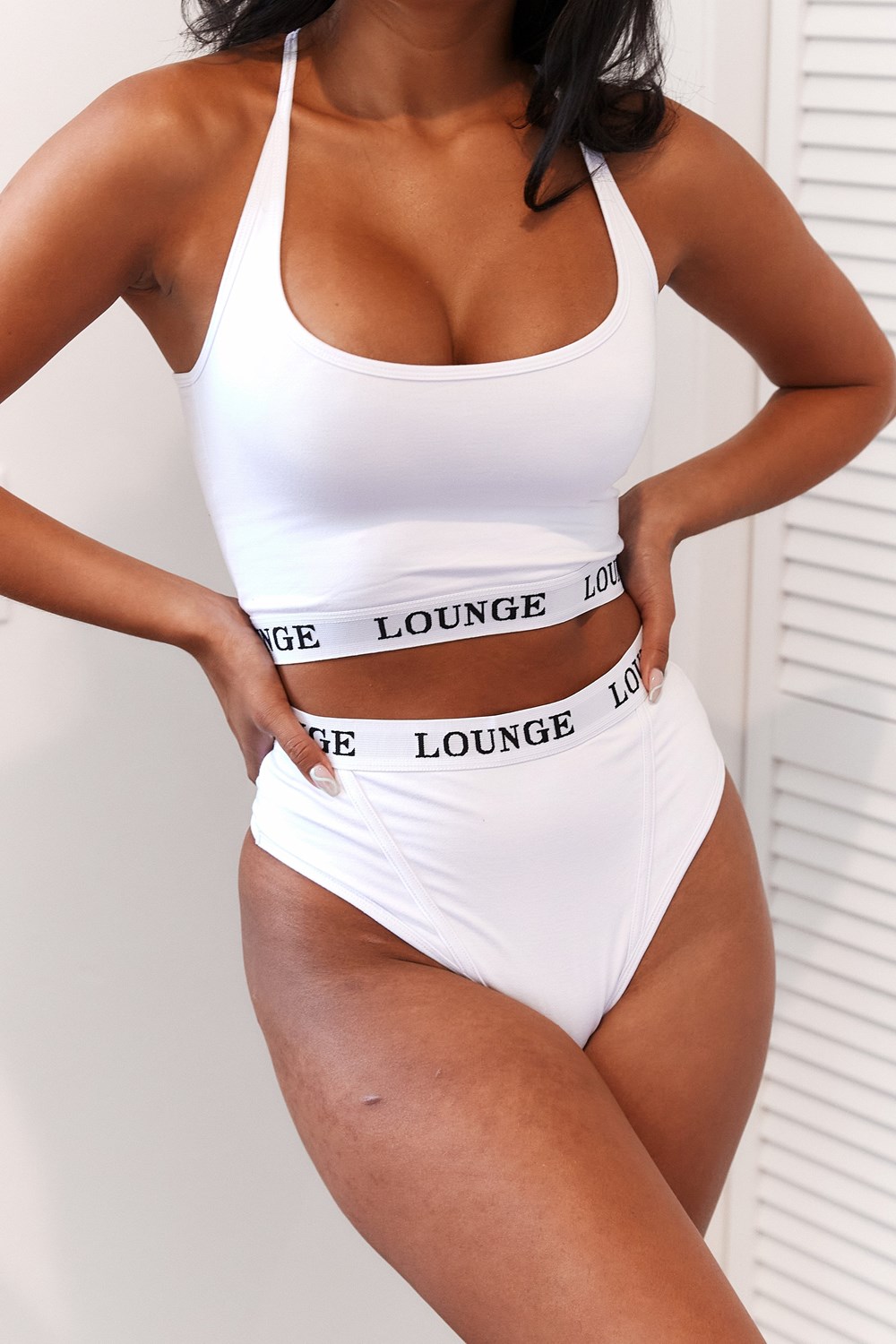 Lounge Underwear Bamboo Basic Bralette & Lanières/Briefs Set Blanche | QGZRBS-241