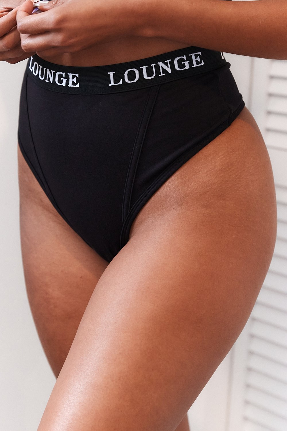 Lounge Underwear Bamboo Basic Lanières Noir | PZRSJB-264