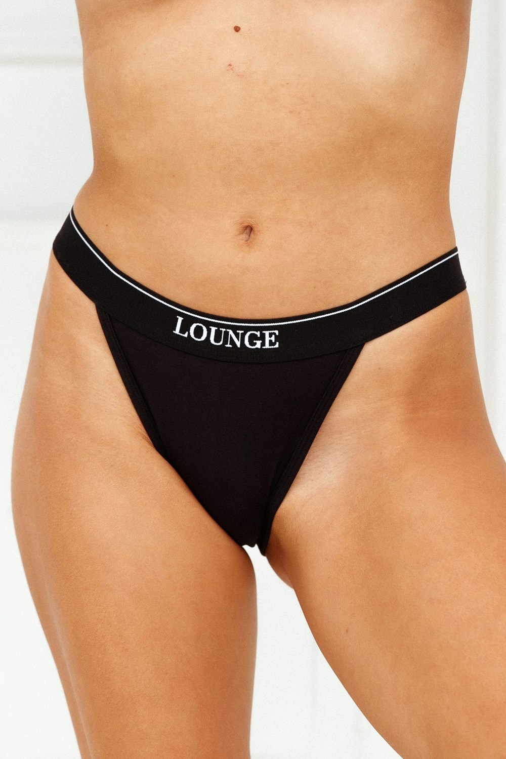 Lounge Underwear Bamboo Minimal Triangle Briefs Noir | SCWGMF-490