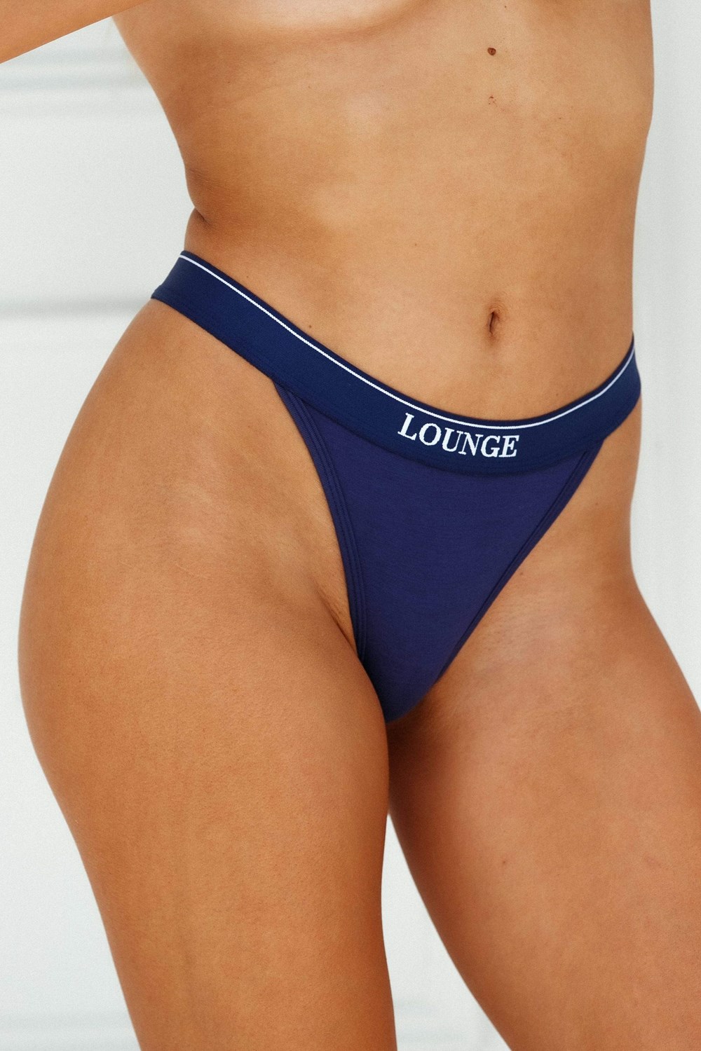 Lounge Underwear Bamboo Minimal Triangle Lanières Bleu Marine | YLQSGP-589