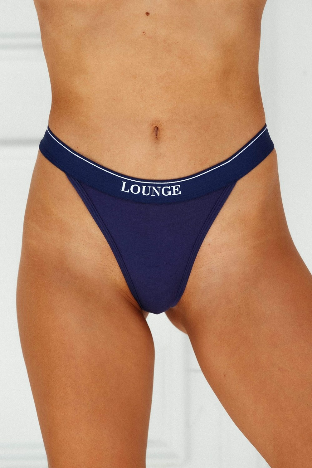 Lounge Underwear Bamboo Minimal Triangle Lanières Bleu Marine | YLQSGP-589