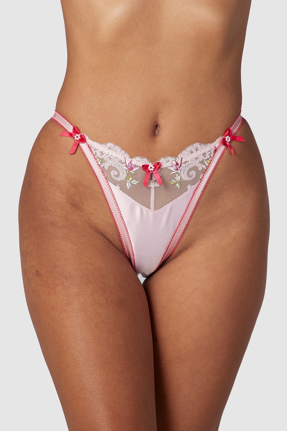 Lounge Underwear Bloom Embroidered Briefs Rose | WXBPTR-564