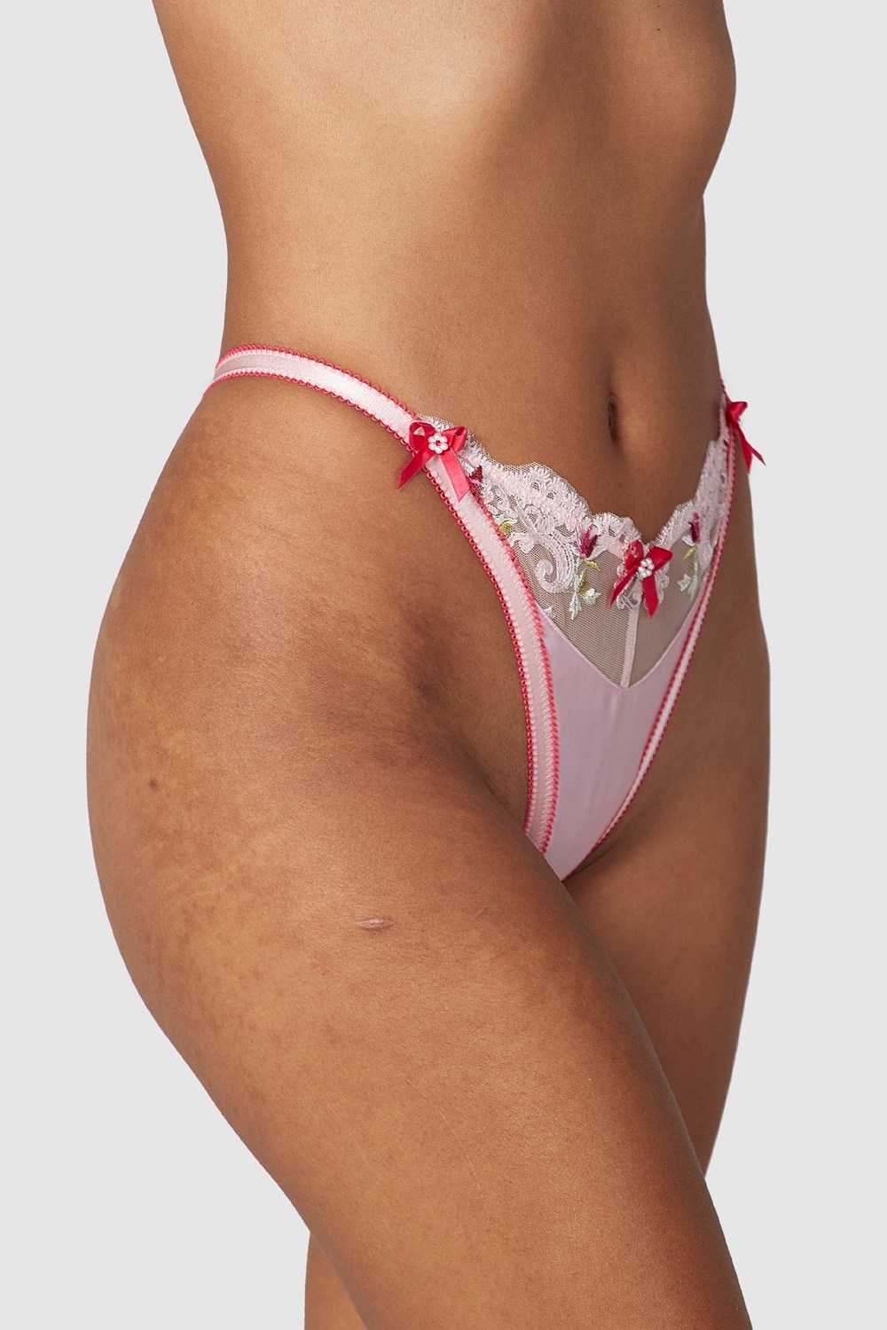 Lounge Underwear Bloom Embroidered G-string Rose | JSLGBI-308