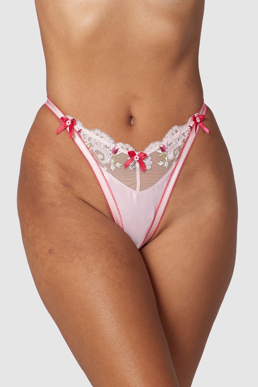 Lounge Underwear Bloom Embroidered G-string Rose | JSLGBI-308