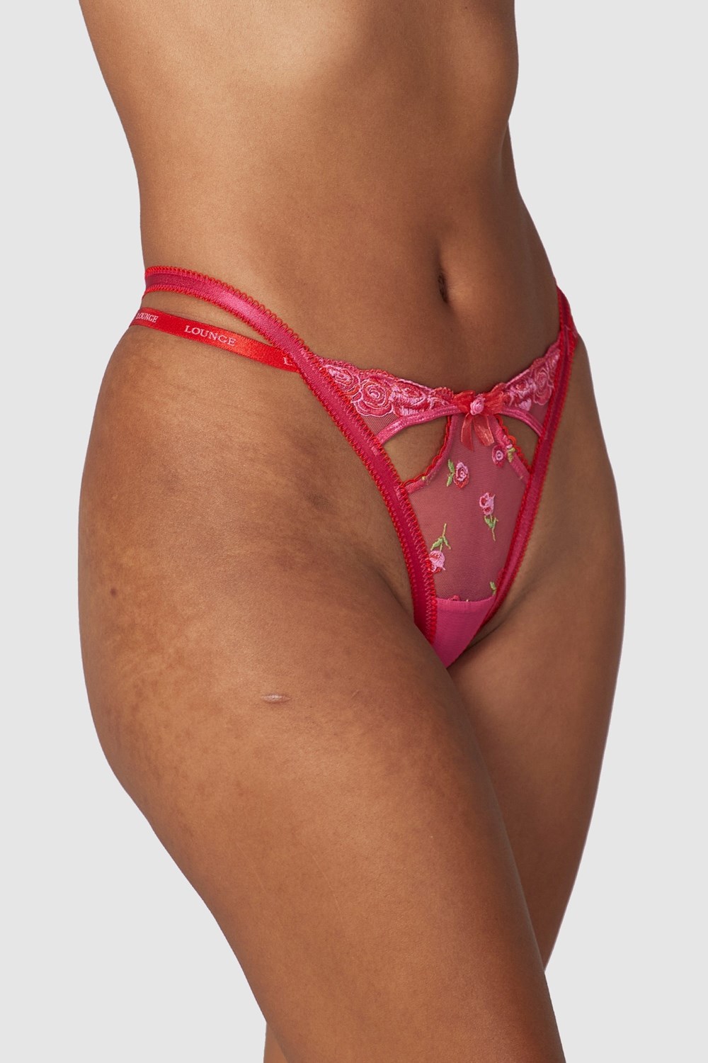 Lounge Underwear Blush Embroidered G-string Rose | BWKZYL-724