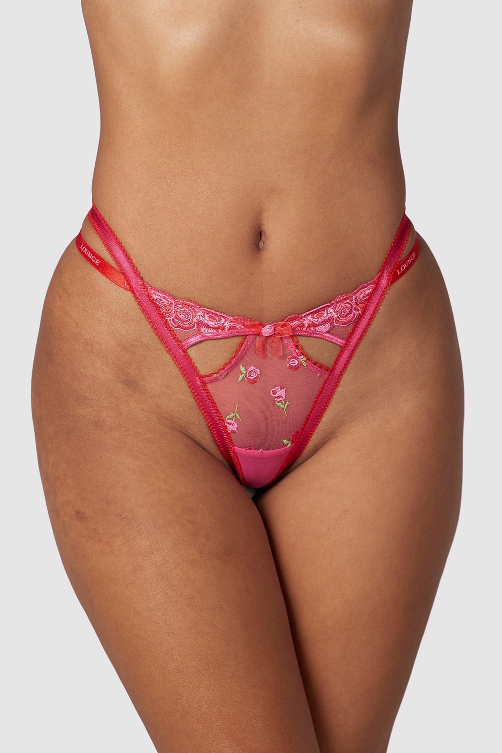 Lounge Underwear Blush Embroidered G-string Rose | BWKZYL-724