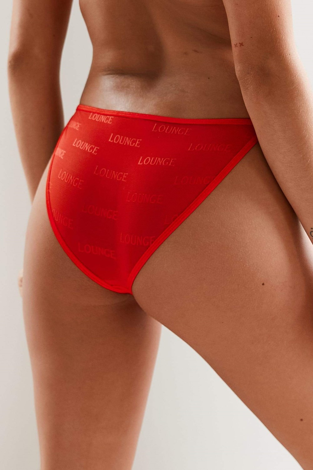 Lounge Underwear Bold Mesh Briefs Rouge | MRCTZO-714