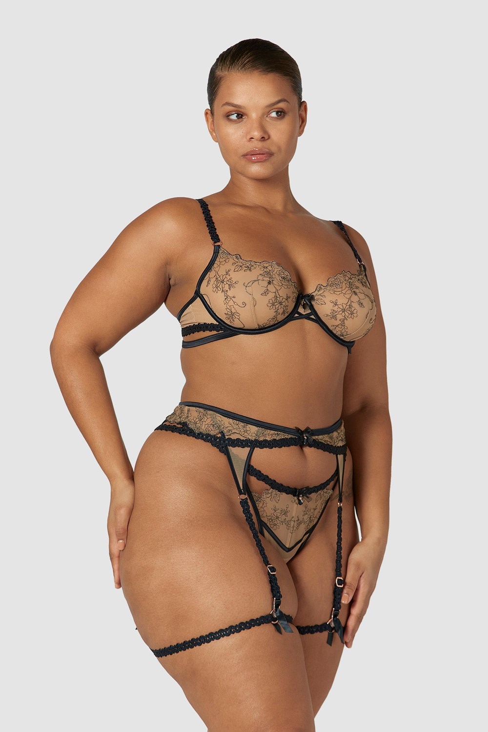 Lounge Underwear Catherine Intimates Set Noir | OQJMCK-412