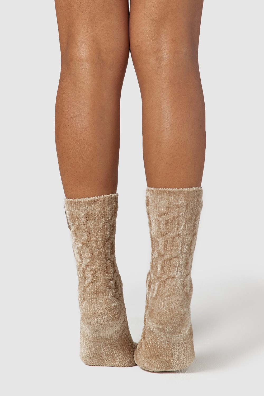 Lounge Underwear Chenille Tricoté Socks Mink | BQMOPL-783