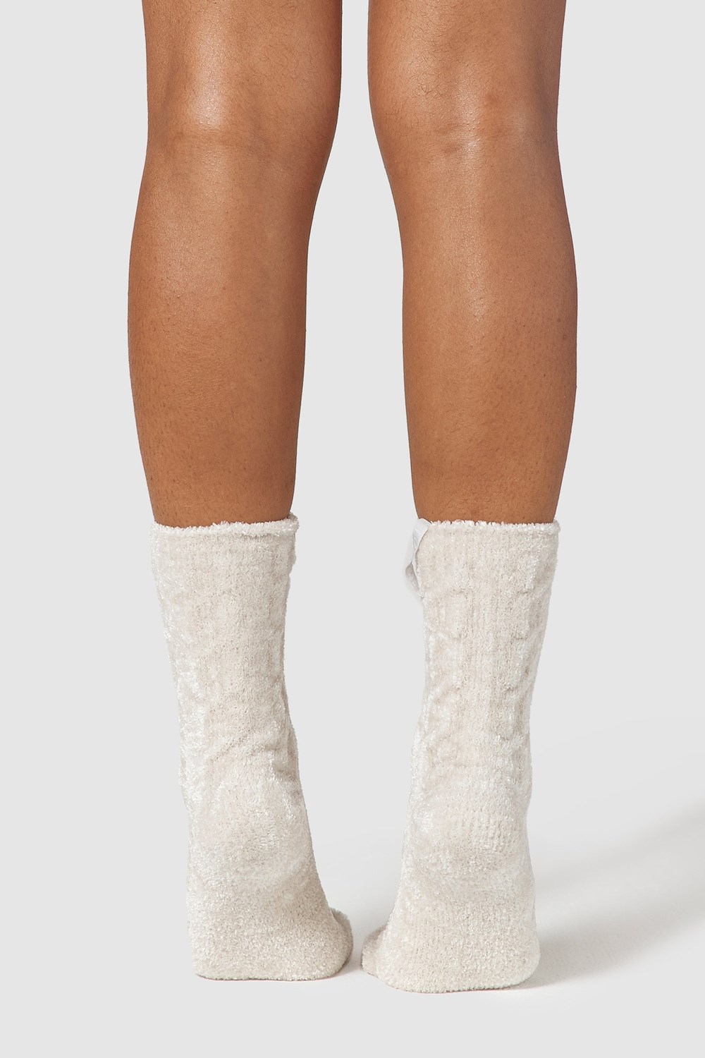 Lounge Underwear Chenille Tricoté Socks Pearl | CQKIBD-940