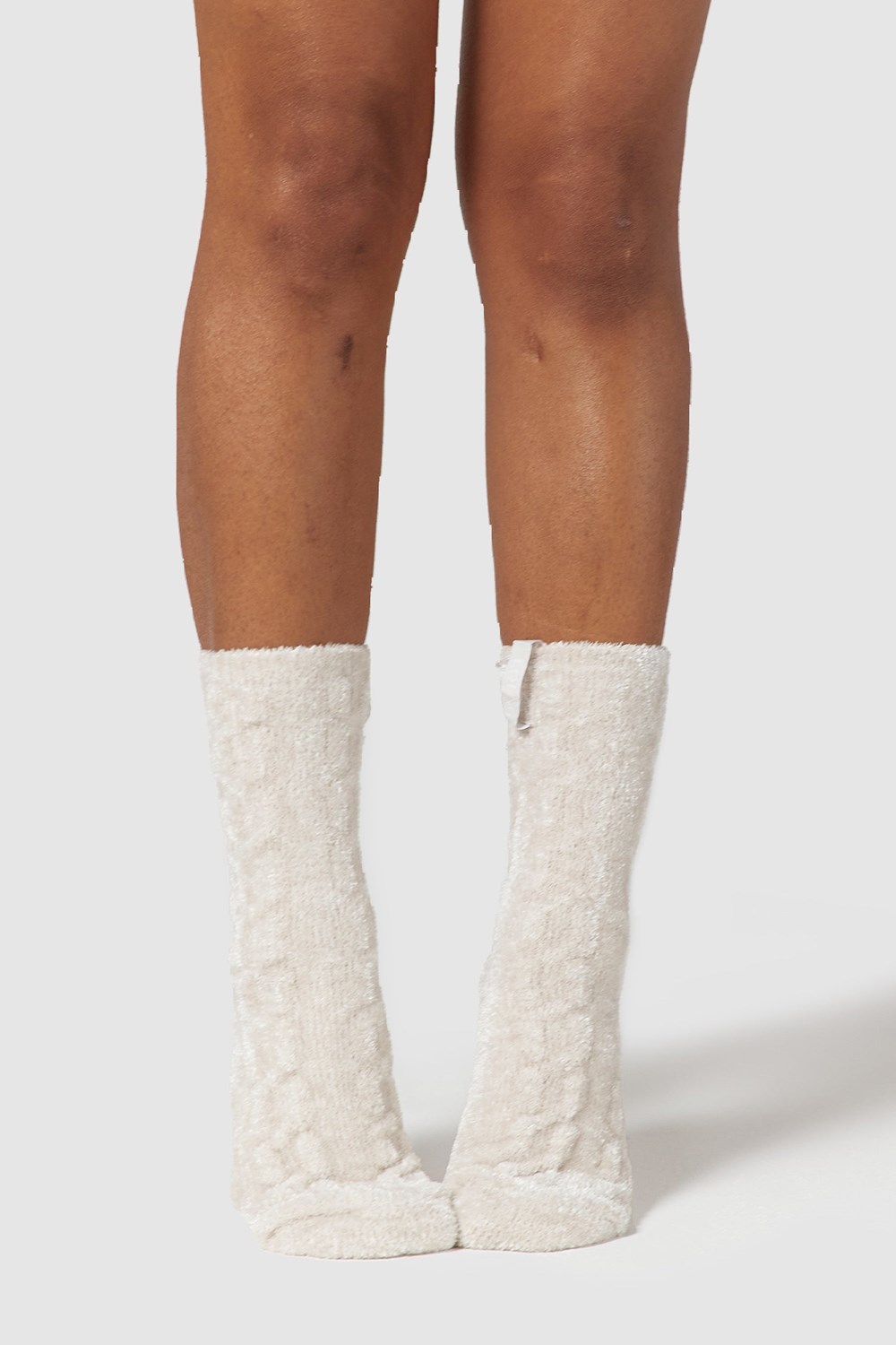 Lounge Underwear Chenille Tricoté Socks Pearl | CQKIBD-940