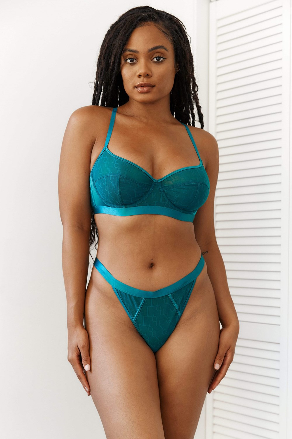 Lounge Underwear Chic Balcony Bra & Lanières Set Turquoise | IPQATE-948