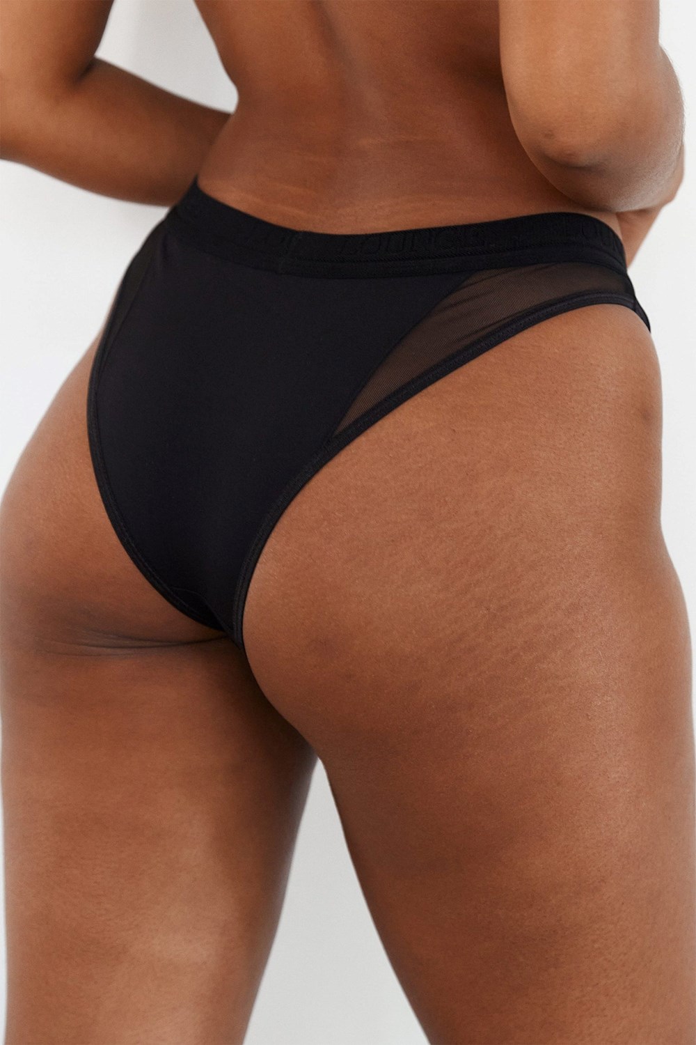 Lounge Underwear Contour Mesh Briefs Noir | ODKGUN-106