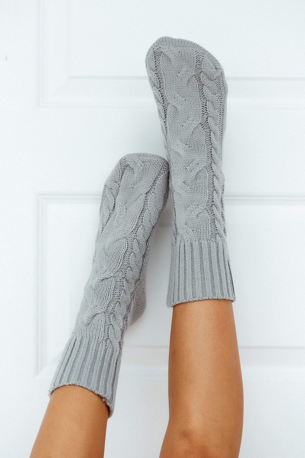 Lounge Underwear Cosy Tricoté Socks Grise | CPSVDT-618