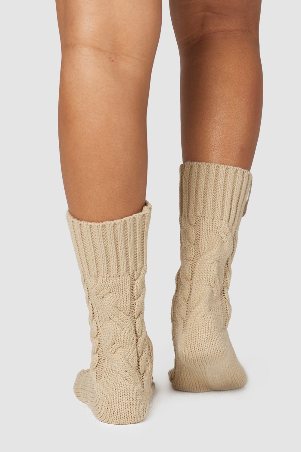 Lounge Underwear Cosy Tricoté Socks Mink | MRPUIX-754