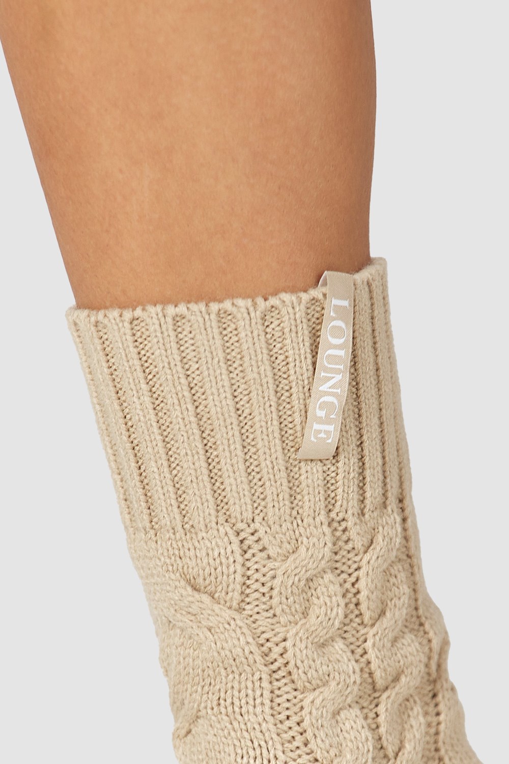 Lounge Underwear Cosy Tricoté Socks Mink | MRPUIX-754