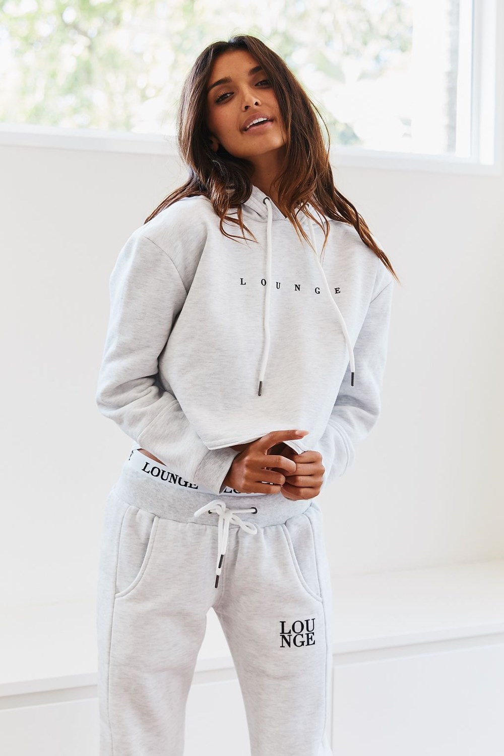 Lounge Underwear Cropped Hoodie Blanche | FUWOCS-708