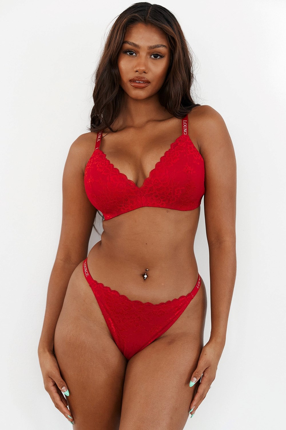 Lounge Underwear Dentelle Magic Bra & Lanières Set Bordeaux | PBYUIQ-853