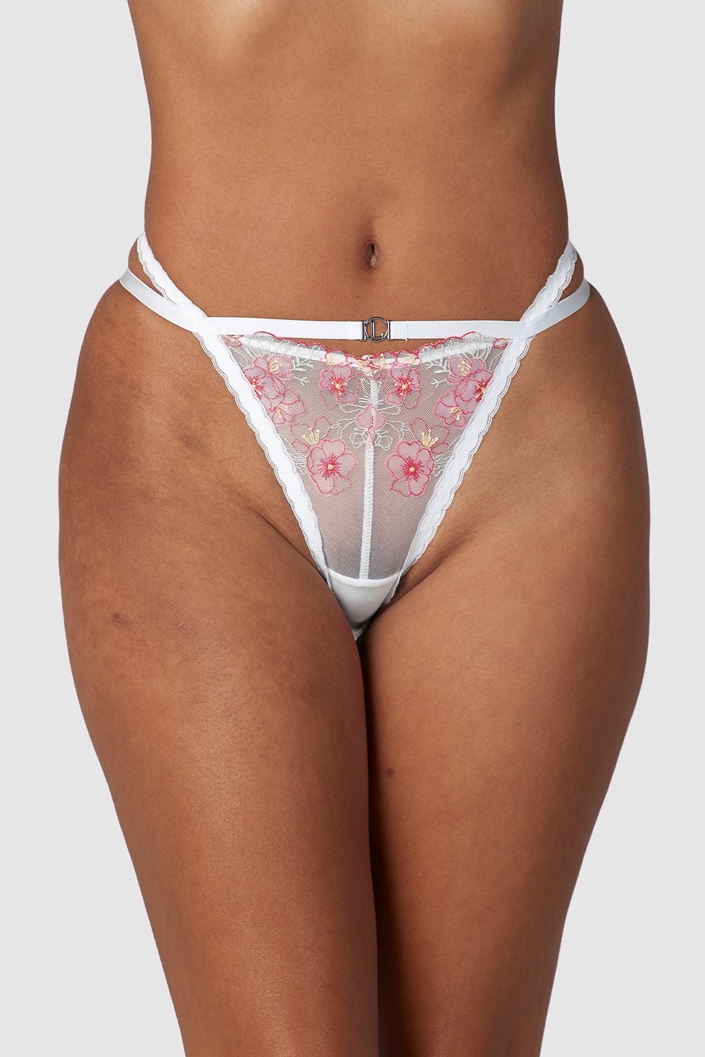 Lounge Underwear Ditsy Embroidered Briefs Blanche | AZJDBR-950