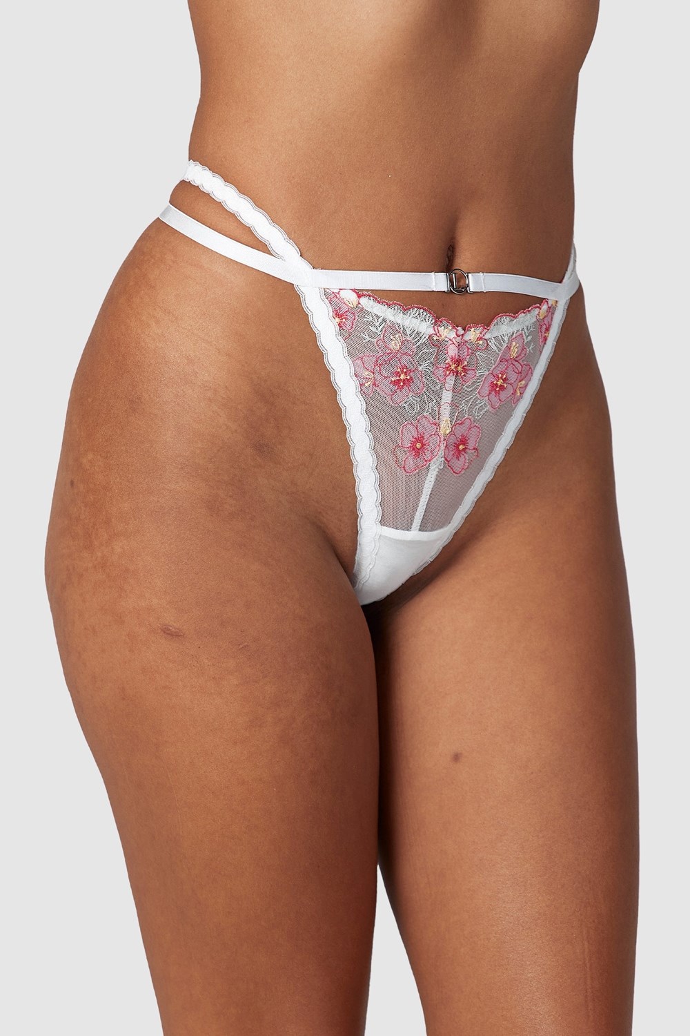 Lounge Underwear Ditsy Embroidered G-string Blanche | DVGCRE-852