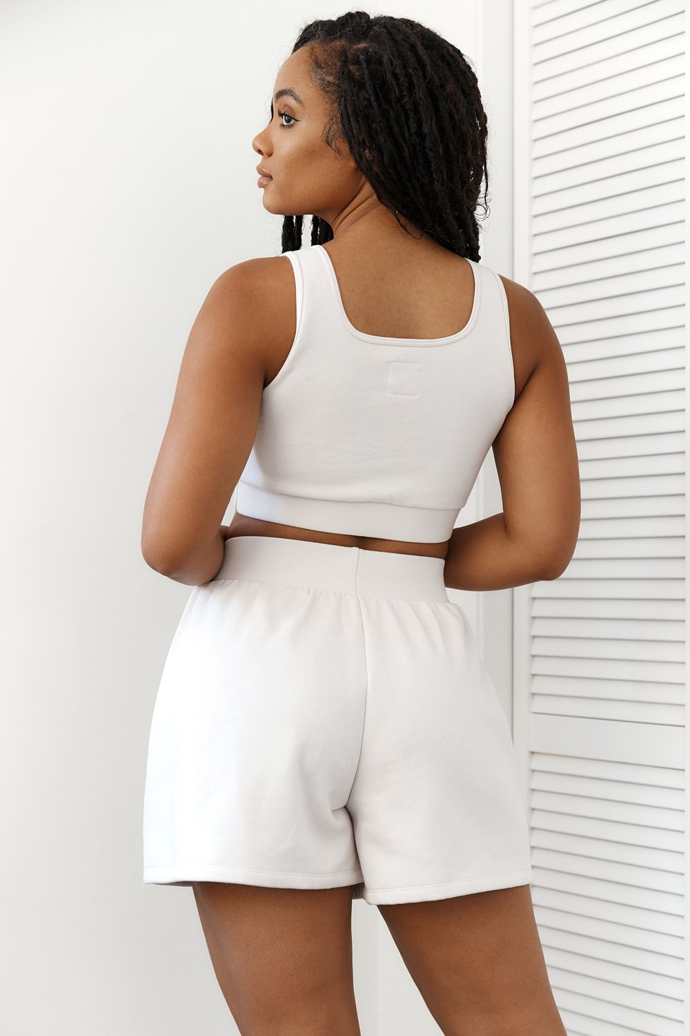 Lounge Underwear Essential Crop Top & Shorts Set Blanche | EPHSDQ-536