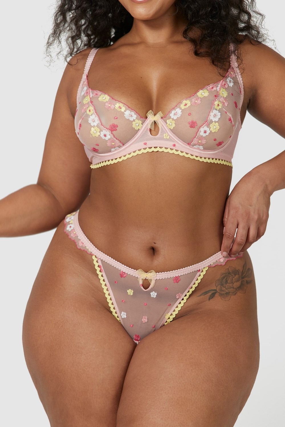 Lounge Underwear Fleur Balcony Bra & Lanières Set Rose | OICPZQ-234