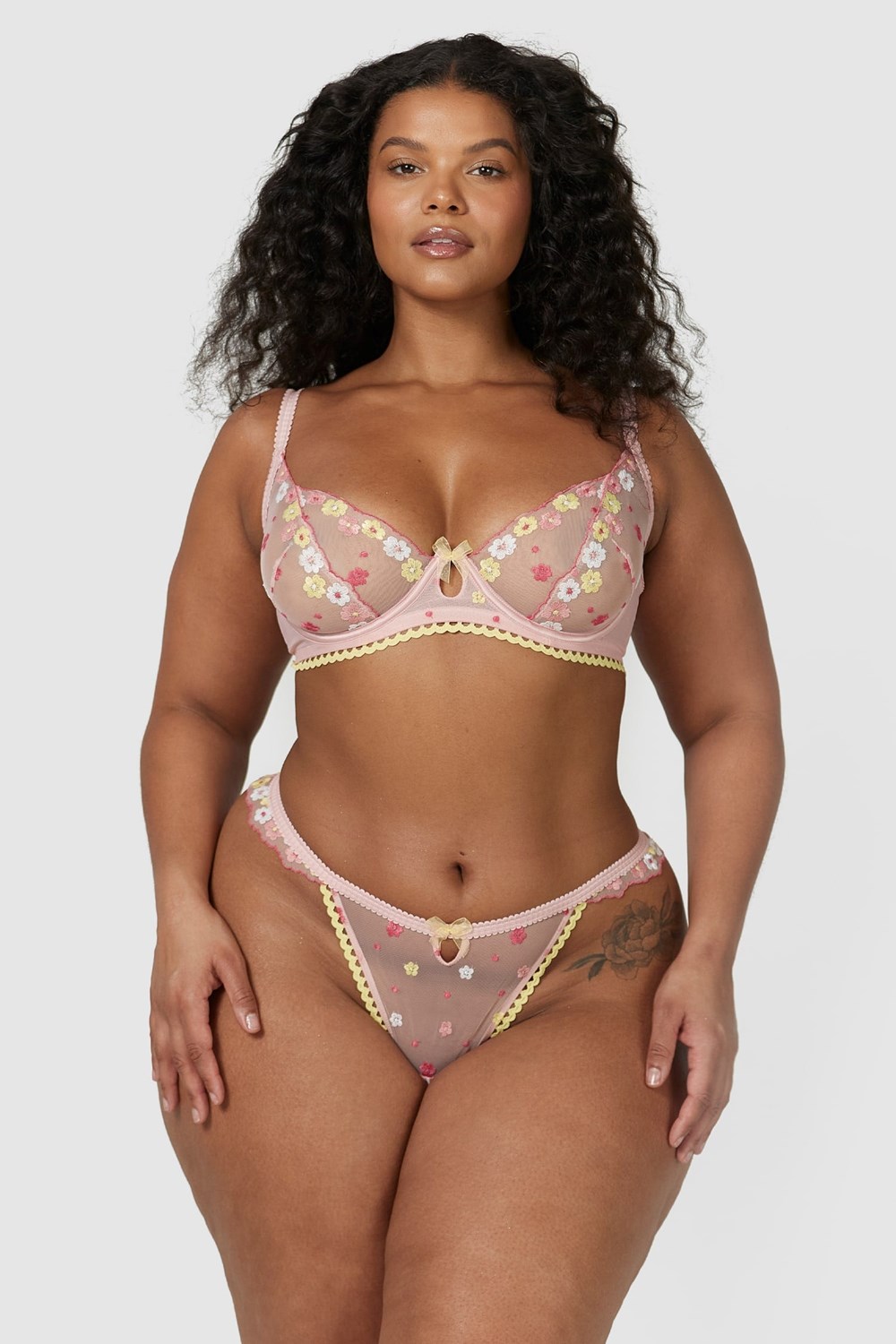 Lounge Underwear Fleur Balcony Bra & Lanières Set Rose | OICPZQ-234