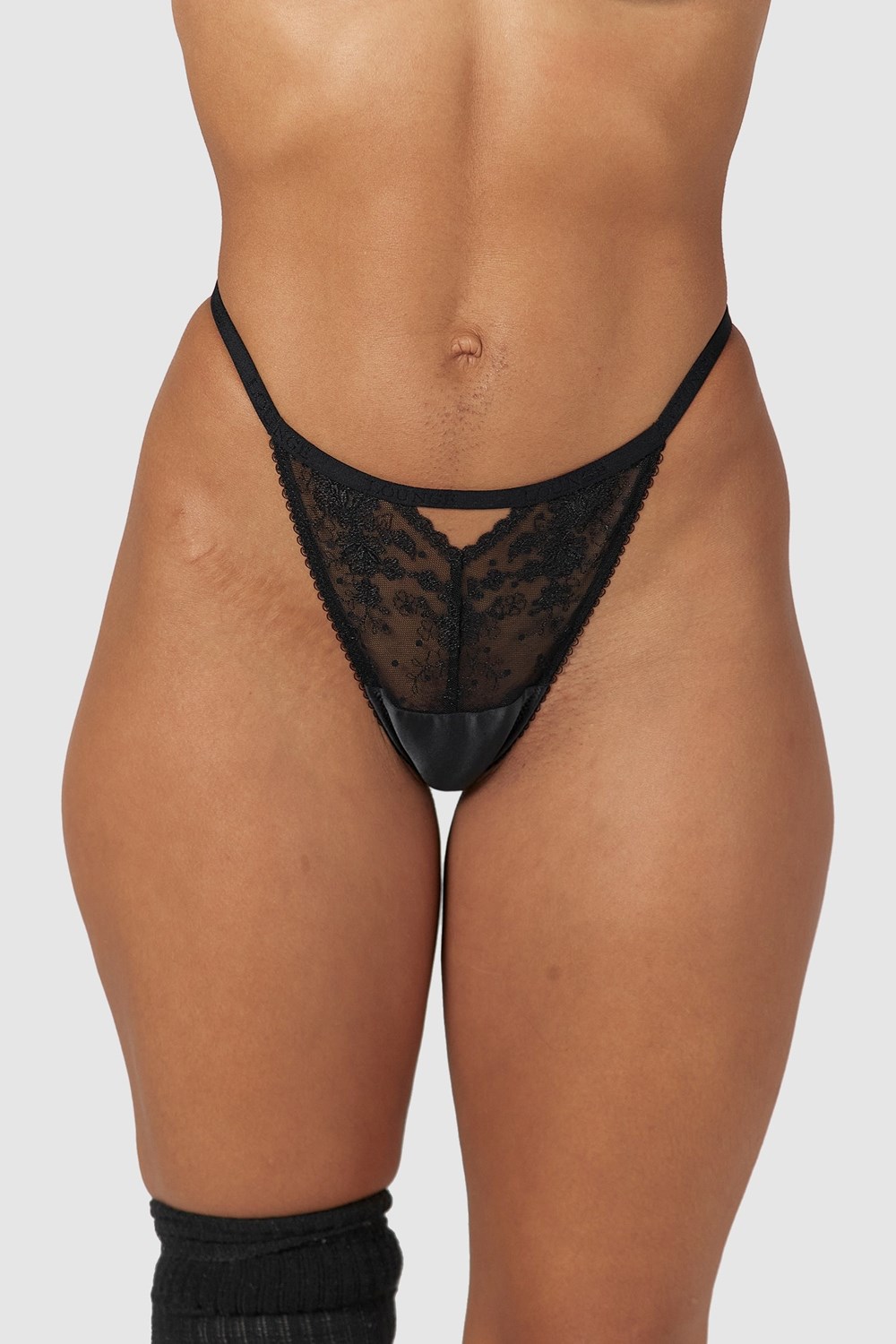 Lounge Underwear Flirt G-string Noir | CYNFOP-238