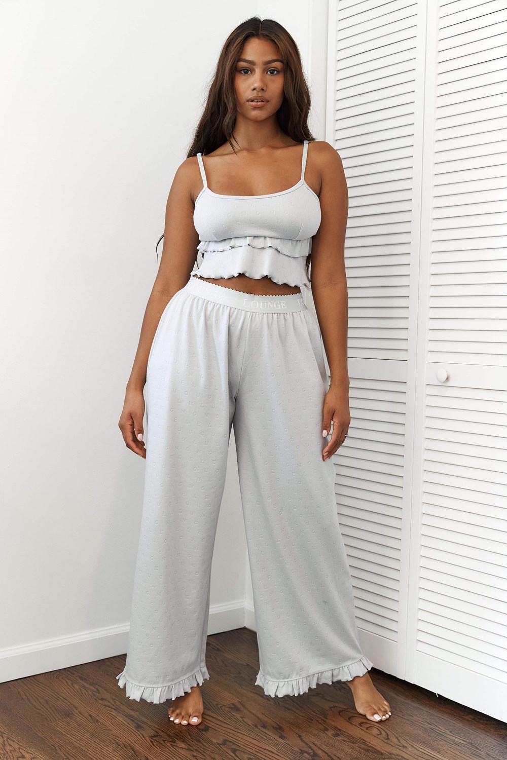 Lounge Underwear Frill Pajama Trousers Frost | PFQSDG-184