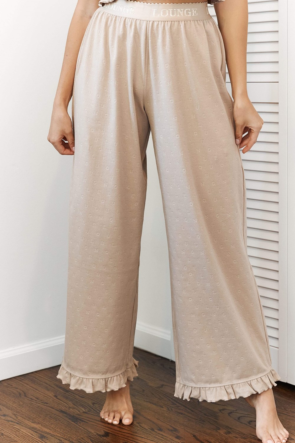 Lounge Underwear Frill Pajama Trousers Mink | HWFJUQ-561