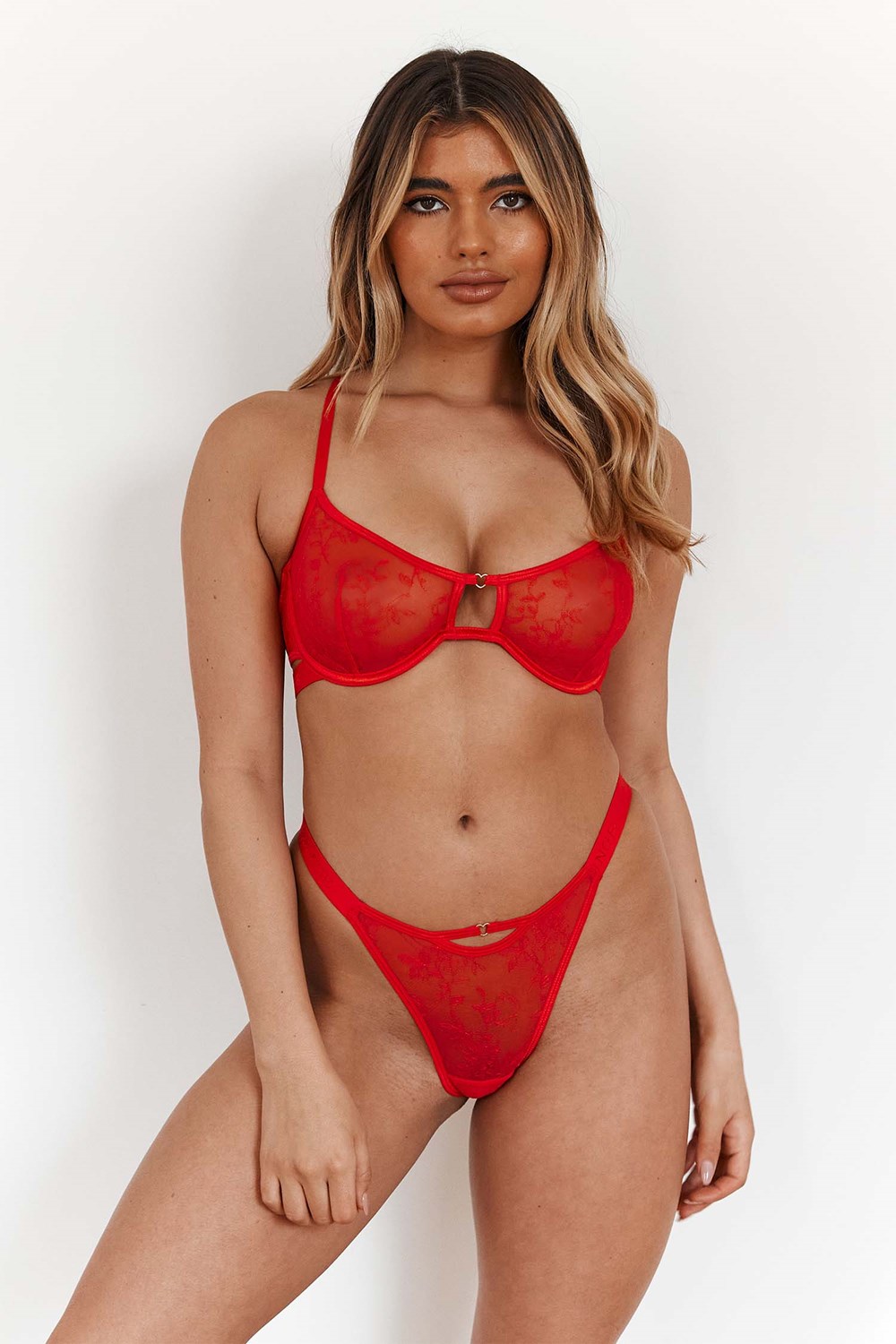 Lounge Underwear Grace Bra & Lanières Set Rouge | NIXDBW-352