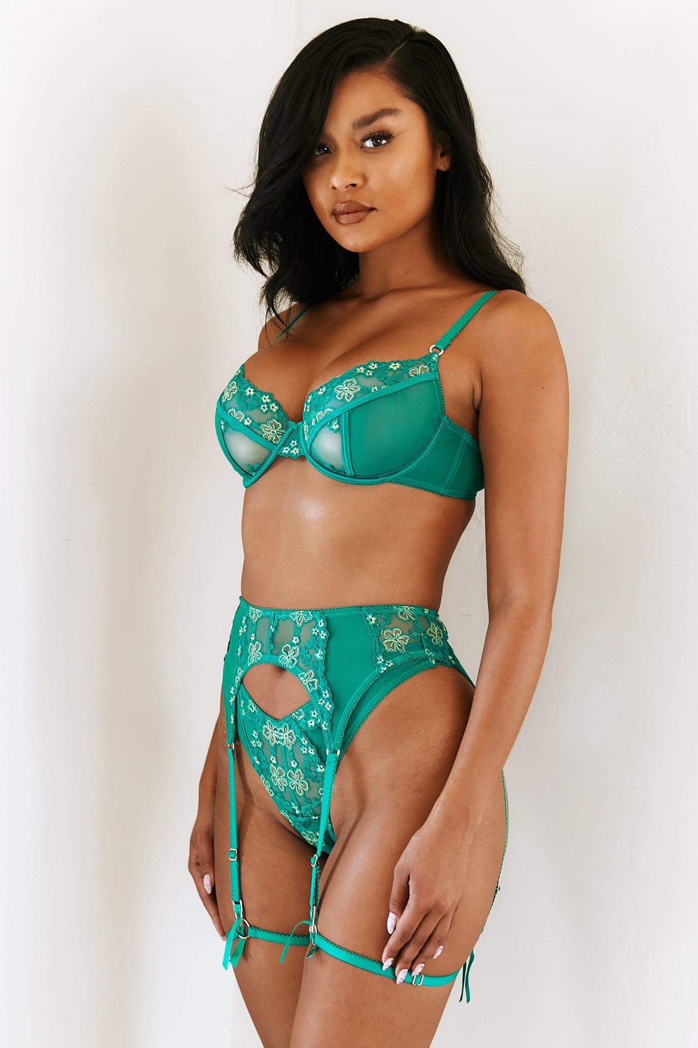 Lounge Underwear Harper Intimates Set Emerald | YNRPSO-824