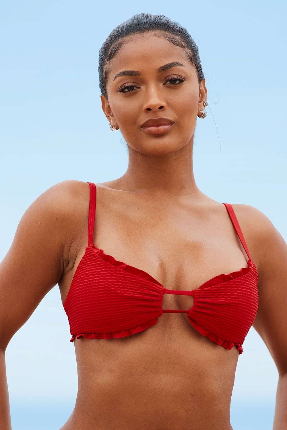 Lounge Underwear Hawaii Textured Bikini Top Rouge | YGQCMK-086