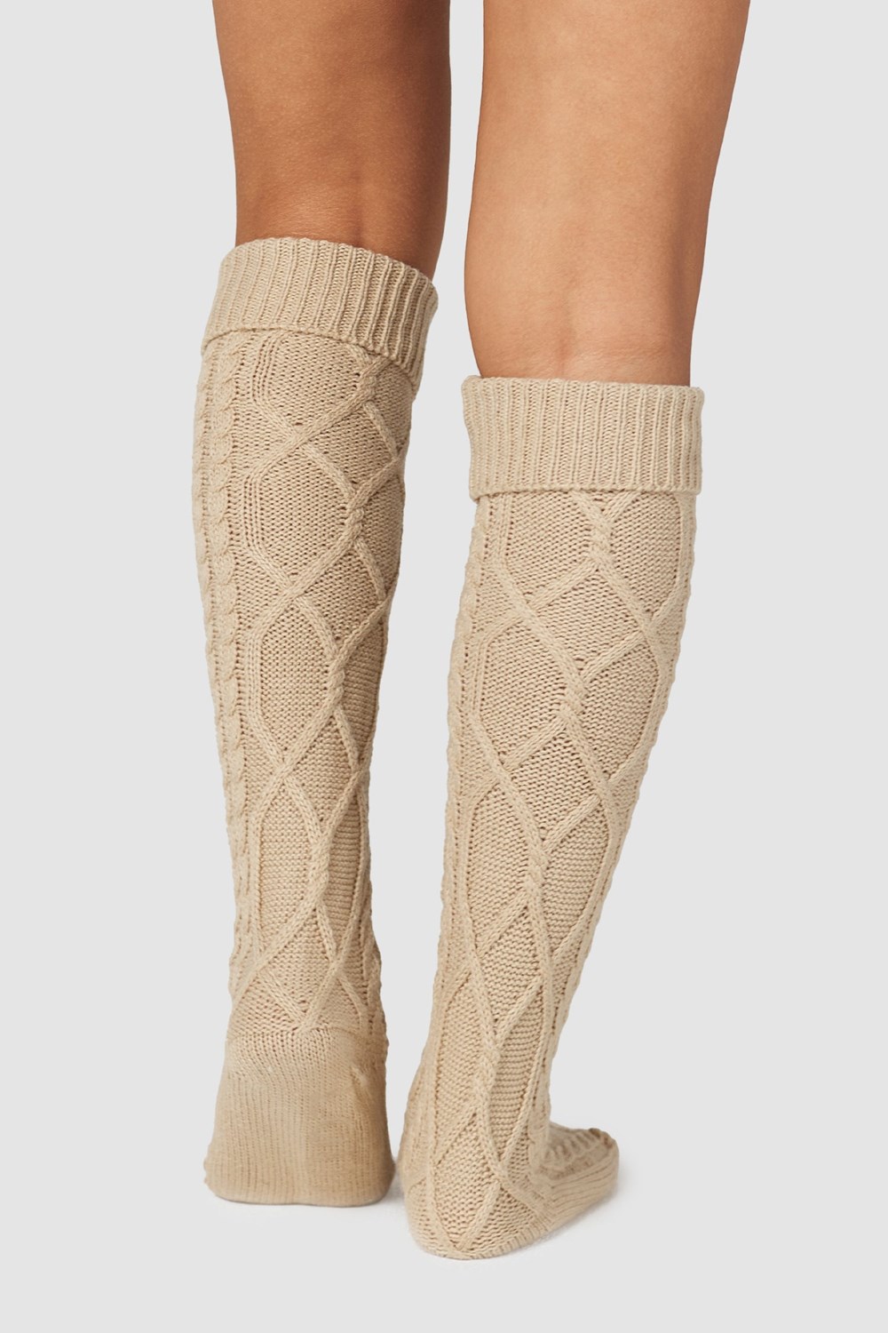 Lounge Underwear Knee-High Cosy Tricoté Socks Mink | XUVBDI-421