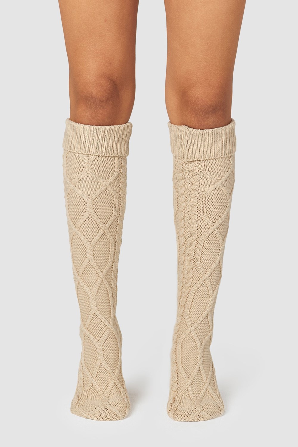 Lounge Underwear Knee-High Cosy Tricoté Socks Mink | XUVBDI-421