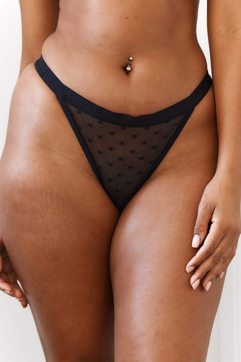 Lounge Underwear Love Heart Mesh Triangle Lanières Noir | TXLBQN-126