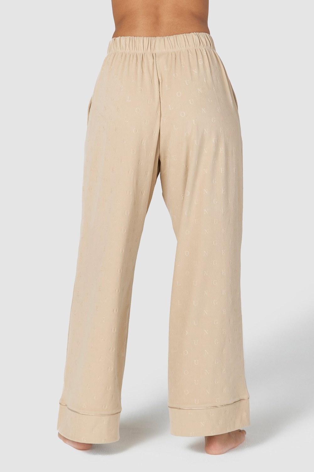 Lounge Underwear Luxury Embossed Pajama Trousers Mink | HJMYIF-834