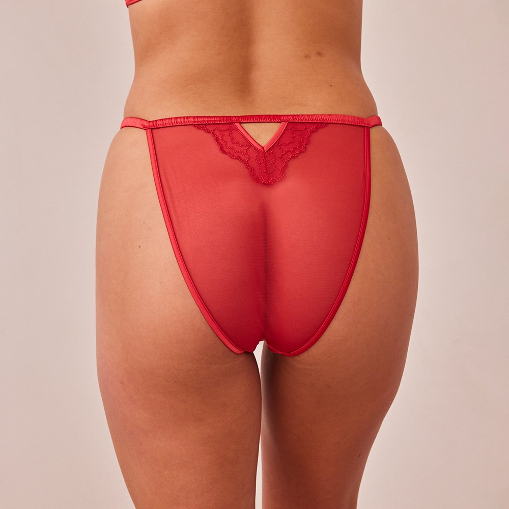 Lounge Underwear Matelassé Dentelle Briefs Bordeaux | ZWDEPN-471