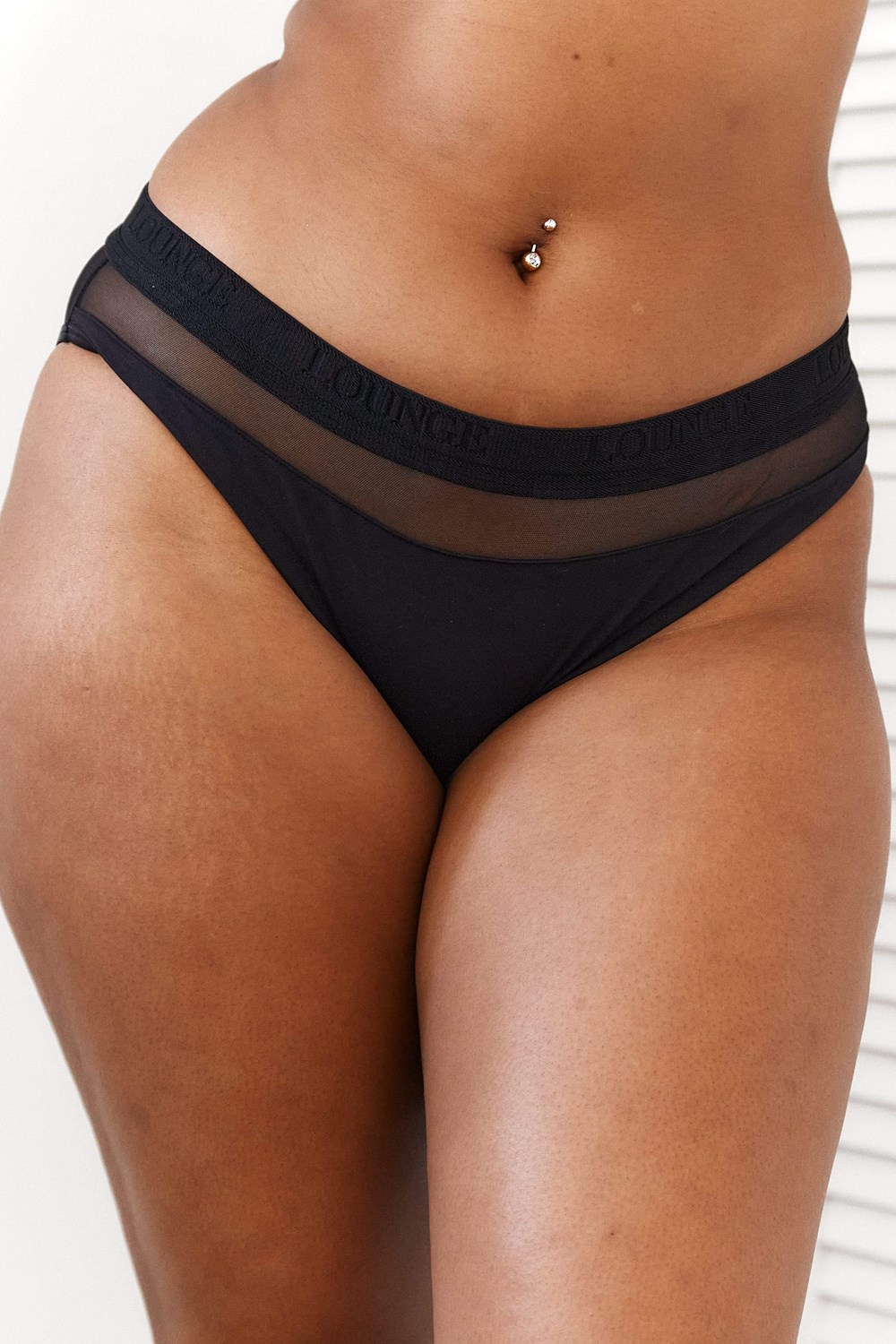 Lounge Underwear Mesh Briefs Noir | NAOQSM-715