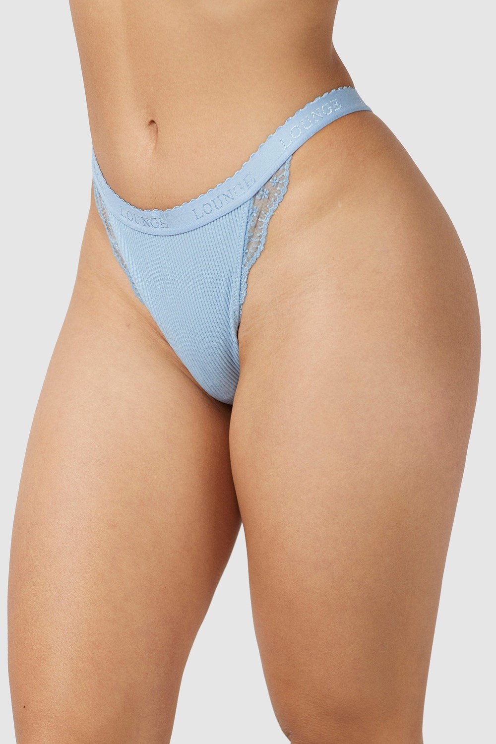 Lounge Underwear Nervuré Lanières Bleu | BGWADM-193