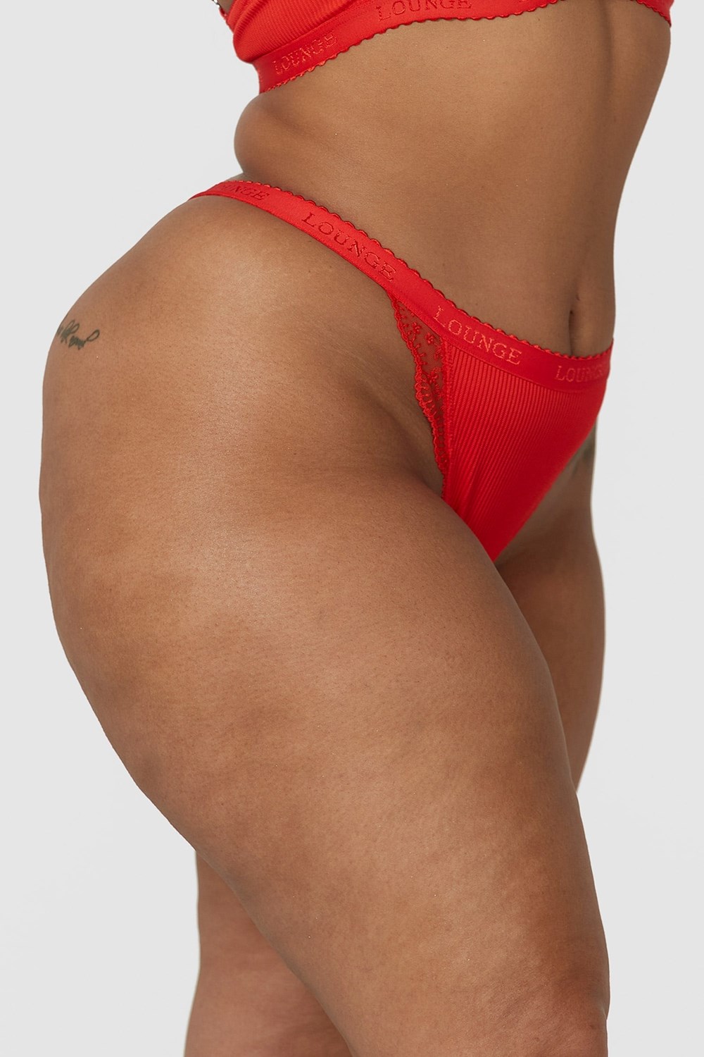 Lounge Underwear Nervuré Lanières Rouge | VRZTJA-615