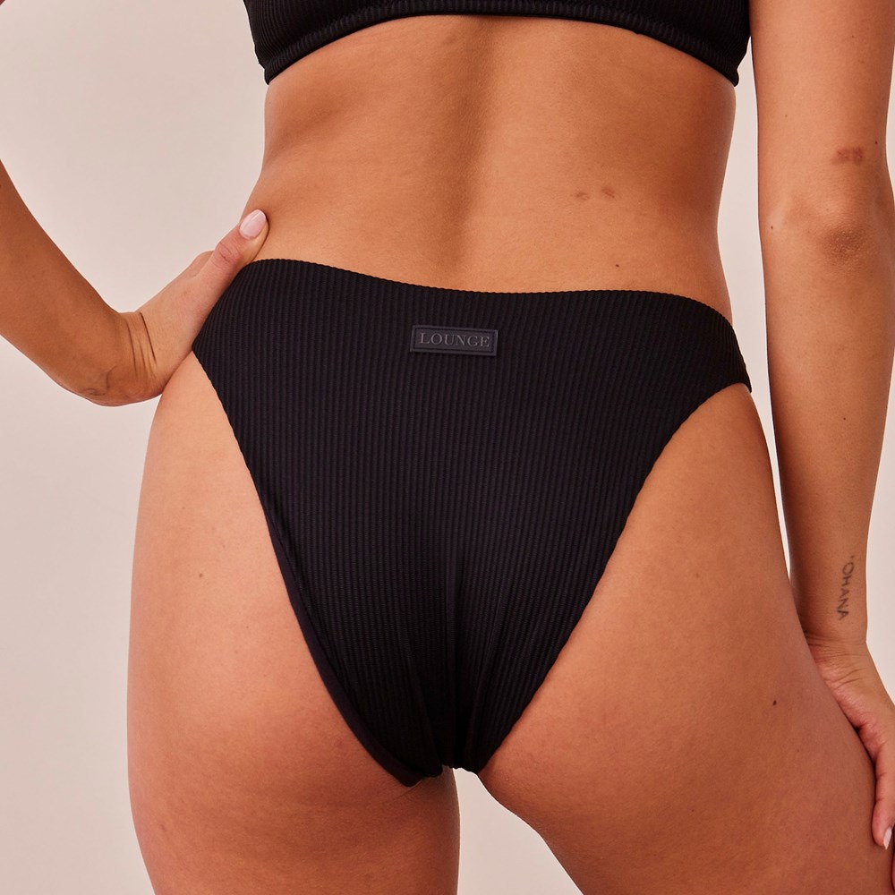 Lounge Underwear Nervuré Triangle Briefs Noir | AVOWGS-978